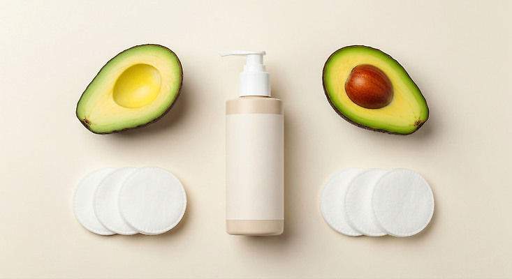 JPG 편집이미지 자연 건강 뷰티 청결 화장품 상품 편안함 피부관리 스킨케어 아보카도 편리함 오후 편집실사 AI포토 AI콘텐츠 컨셉 과일 감각 위생 CG 생태계 파일형식