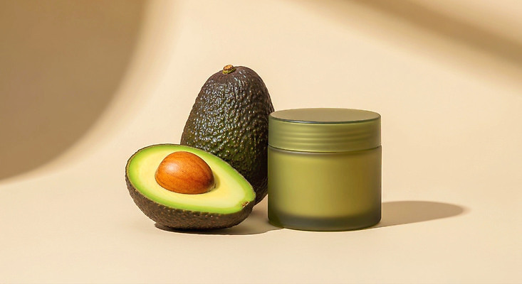 JPG 편집이미지 음식 컬러 포장 자연 건강 뷰티 촬영 상품 피부 크림 친환경 유기농 성분 아보카도 보습 편집실사 AI포토 AI콘텐츠 웰빙 과일 신체부위 환경 CG 생태계 파일형식