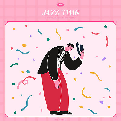전통 음악 분홍색 컬러 백그라운드 일러스트 모션 캐주얼 축제 축하 표현 춤 인사 분위기 모던 재즈 스타일 국내일러스트 AI파일 옷 컨셉 문화예술 예절 파일형식 벡터