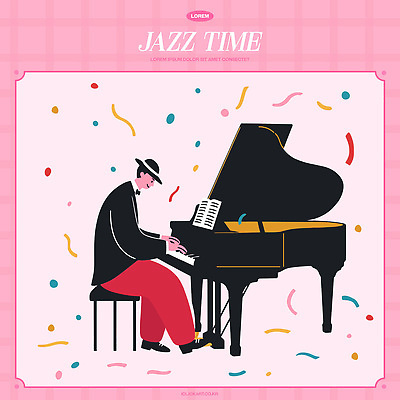 감정 문화 예술 컬러 연주 일러스트 장식 소리 공연 감상 음악가 분위기 피아노 즐거움 음악회 재즈 리듬 창작 스타일 기획사 국내일러스트 AI파일 직업 음악 컨셉 회사 이벤트 건반악기 파일형식 벡터