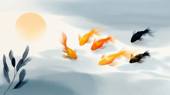 JPG 식물 호수 여유 물결 컬러 일러스트 자연 풍경 물 햇빛 평화 일출 환경 수영 수면 수조 금붕어 부드러움 뷰티풀 국내일러스트 AI일러스트 AI콘텐츠 자연요소 감정 컨셉 어류 태양 노을 수상스포츠 감각 생태계 파일형식