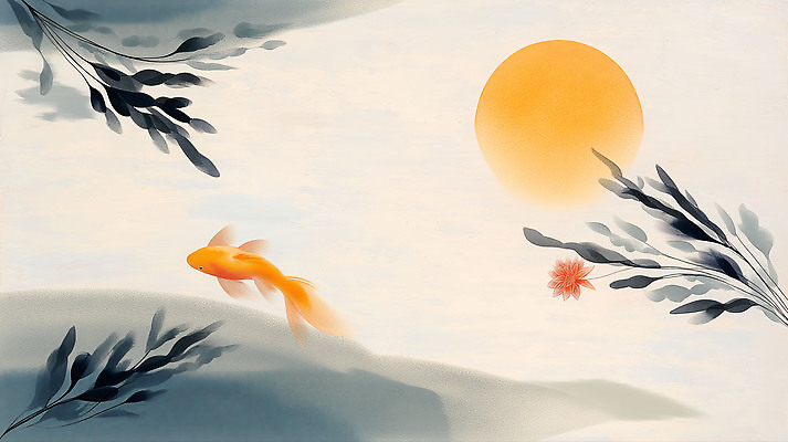 JPG 식물 여유 예술 컬러 백그라운드 잎 일러스트 자연 수채화 풍경 물 태양 평화 수중 수영 일몰 편안함 그림 금붕어 차분 국내일러스트 AI일러스트 AI콘텐츠 자연요소 감정 컨셉 어류 노을 수상스포츠 감각 생태계 파일형식