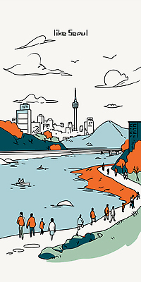 나무 여유 일러스트 모션 자연 하늘 휴식 서울 풍경 여러명 운동 자전거 산책 모임 도시 보트 강가 즐거움 한강 국내일러스트 AI파일 식물 감정 다수 컨셉 배_교통 한국 건강 사람 강 바이크 생태계 랜드마크 파일형식 벡터