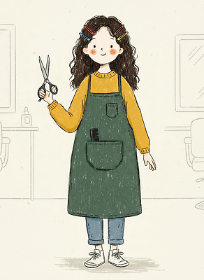 직업 모션 사람 라이프 신체부위 미용용품 뷰티샵 오브젝트 파일형식 미용사 미용실 머리빗 옷 표정 헤어스타일 서비스 손 여자 일상 패션 준비 손짓 국내일러스트 JPG 일러스트