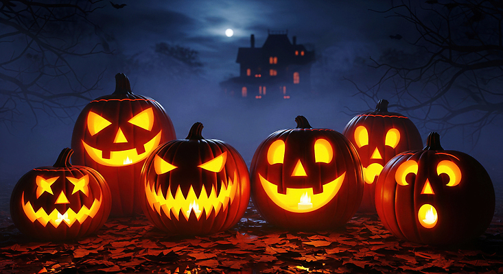 JPG 편집이미지 전통 호박 조명 주택 표정 장식 파티 축제 어둠 할로윈 분위기 신비 오브젝트 이미지편집 AI컴퓨터그래픽 AI콘텐츠 컨셉 채소 이벤트 건물 파일형식