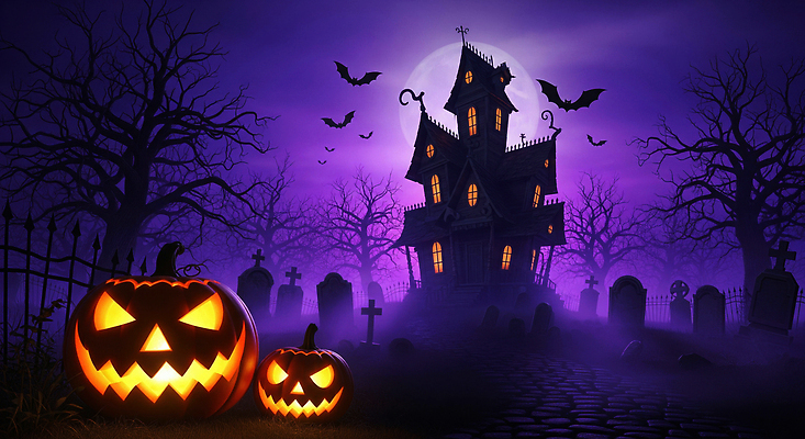 JPG 나무 편집이미지 전통 백그라운드 호박 조명 주택 사탕 축제 할로윈 무덤 분위기 유령 공포 이미지편집 AI컴퓨터그래픽 AI콘텐츠 식물 컨셉 채소 디저트 건물 파일형식