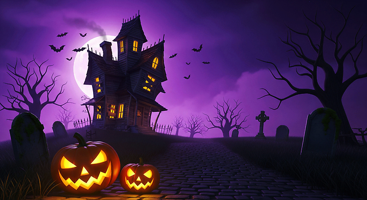 JPG 나무 편집이미지 호박 조명 주택 풍경 할로윈 무덤 유령 저녁 박쥐 이미지편집 AI컴퓨터그래픽 AI콘텐츠 식물 채소 포유류 건물 야간 파일형식