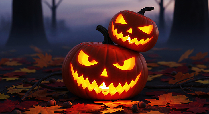 JPG 편집이미지 전통 컬러 호박 나뭇잎 장식 빛 축제 어둠 할로윈 분위기 유령 즐거움 공포 마법 이미지편집 AI컴퓨터그래픽 AI콘텐츠 감정 컨셉 잎 채소 파일형식