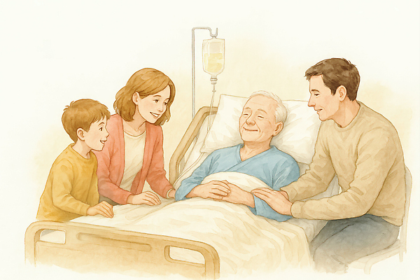 JPG 감정 아들 일러스트 가족 엄마 따뜻함 건강 병원 대화 사랑 미소 치료 환자 아빠 병실 위로 소통 회복 유대감 국내일러스트 컨셉 의학 관계 표정 말하기 파일형식