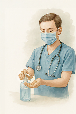 JPG 일러스트 의학 청진기 건강 병원 안전 청결 환자 의료진 금지 위생 방역 소독 손세정제 감염예방 국내일러스트 직업 의료기기 사회이슈 예방 감염 세정제 파일형식