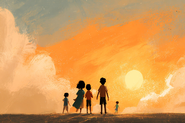 JPG 행복 실루엣 여유 일러스트 가족 하늘 함께함 사랑 풍경 성인 라이프 평화 일몰 산책 순간 국내일러스트 감정 컨셉 관계 휴식 촬영기법 사람 생활 노을 파일형식