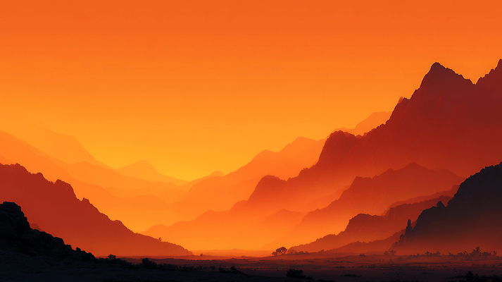 JPG 여행 백그라운드 일러스트 자연 하늘 산 풍경 야외 일상 주황색 고요 일몰 탐험 지평선 윤곽 조화 뷰티풀 국내일러스트 컬러 라이프 노을 생태계 파일형식