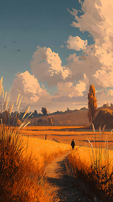 JPG 주간 나무 남자 길 농업 일러스트 자연 하늘 풍경 초원 여름 햇빛 농장 평화 걷기 일몰 산책 국내일러스트 자연요소 식물 계절 산업 컨셉 모션 휴식 사람 태양 노을 생태계 파일형식