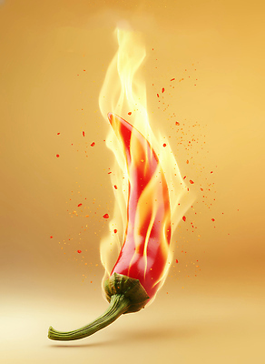 편집이미지 계절 컨셉 채소 불 맛 가루 파일형식 고추 매움 불꽃 여름 오픈 요리 식재료 고춧가루 장식 건강 이미지편집 JPG