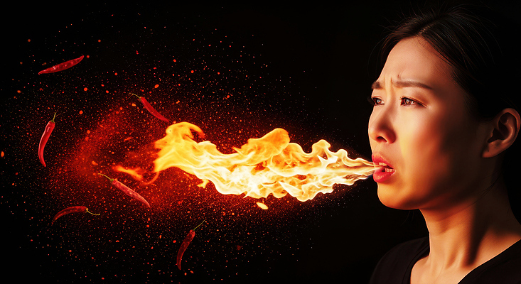 편집이미지 컨셉 불 사람 신체부위 파일형식 여자 입 불꽃 순간 감정 색감 조화 화려 표현 강렬 특별함 그림 이미지편집 JPG