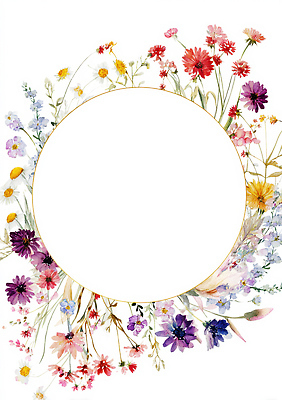 도형 식물 계절 꽃 컨셉 문화예술 취미 생태계 파일형식 프레임 원형 디자인 봄 컬러 화사함 생동감 자연 꽃다발 꾸미기 백그라운드 장식 수채화 그림 그래픽 미술 원예 일러스트 국내일러스트 JPG