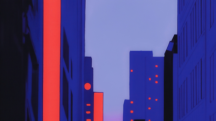 건축물 컬러 컨셉 거리 알림판 풍경 도시 야간 판 파일형식 풍경_경치 저녁 하늘 조명 건물 자주색 야경 고층 사람 광고판 거리풍경 분위기 대도시 모던 조용 공간 일러스트 국내일러스트 JPG