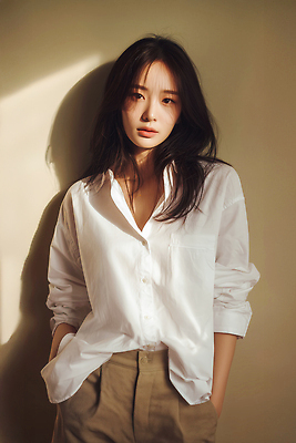 JPG 모델 편집이미지 긴머리 여자 패션 포즈 조명 실내 표정 우아함 단정 뷰티풀 스타일 편집실사 헤어스타일 컨셉 사람 내부 CG 파일형식