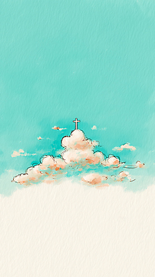 감정 컨셉 모션 파란색 생태계 파일형식 하늘 십자가 평화 풍경 종교 그리기 컬러 자연 예술 믿음 창의성 하늘색 조화 일러스트 국내일러스트 JPG