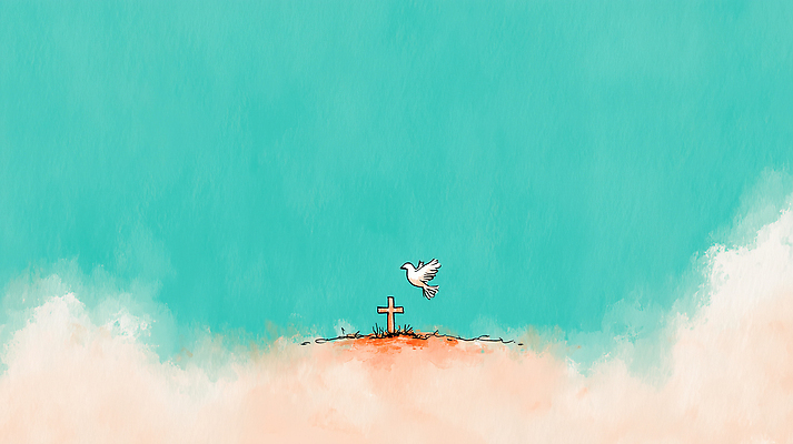 감정 종교 컨셉 조류 생태계 파일형식 십자가 비둘기 하늘 평화 희망 자연 상징 장면 고요 뷰티풀 청명 여유 기독교 믿음 풍경 일러스트 국내일러스트 JPG