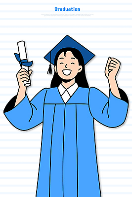 옷 교육 감정 컬러 컨셉 졸업 관계 표정 파일형식 벡터 학생 졸업식 기쁨 증서 가운 파란색 축하 성공 기념 포즈 웃음 이벤트 학교 친구 가족 일러스트 국내일러스트 AI파일