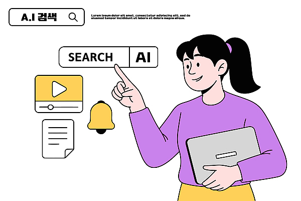 디자인 교육 일러스트 기술 실험 소녀 학습 컴퓨터 디지털 스크린 자료 정보 알림 검색 영상 혁명 소프트웨어 인터페이스 프로그램 사용자 AI_인공지능 국내일러스트 AI파일 여자 어린이 컨셉 전자제품 파일형식 벡터