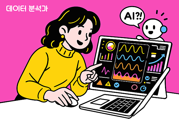 캐릭터 디자인 일러스트 통계 그래프 기술 실험 대화 사람 컴퓨터 유행 디지털 정보 업무 분석 소프트웨어 창의성 AI_인공지능 국내일러스트 AI파일 컨셉 말하기 전자제품 작업 파일형식 벡터