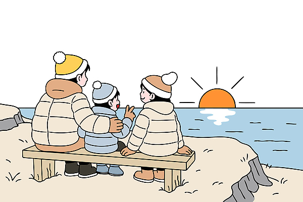 자연요소 계절 감정 바다 컨셉 의자 관계 노을 생태계 파일형식 벡터 일몰 벤치 이야기 겨울 풍경 태양 물 해변 가족 친구 자연 여유 컬러 행복 평화 일러스트 국내일러스트 AI파일