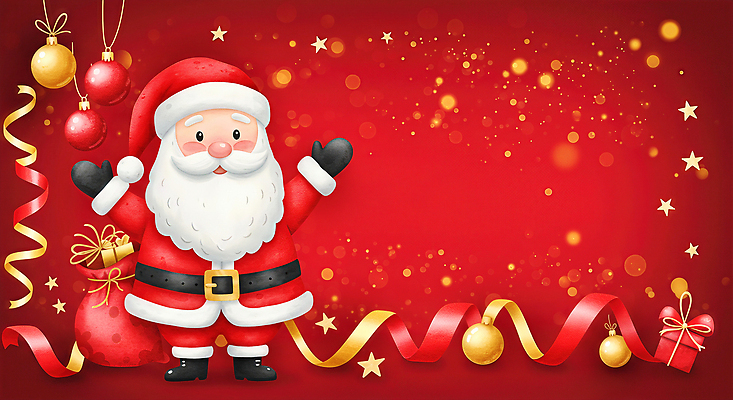 자연요소 계절 기념일 감정 컬러 컨셉 크리스마스 이벤트 파일형식 산타클로스 장식 빨간색 분위기 환영 선물 별 금색 리본 축제 기쁨 파티 전통 캐릭터 크리스마스트리 겨울 행복 세계 일러스트 국내일러스트 JPG