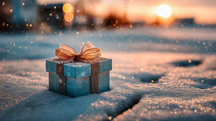 계절 기념일 감정 이벤트 일몰 CG 파일형식 겨울 선물 상자 황혼 풍경 빛 크리스마스 장식 스노우 행복 축제 따뜻함 편집이미지 편집실사 JPG