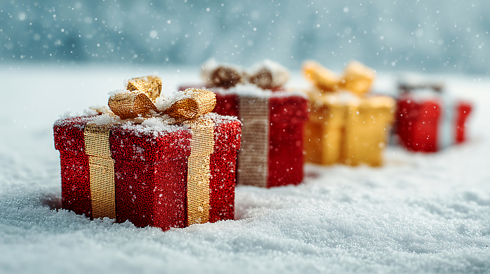 계절 기념일 컬러 문구용품 CG 파일형식 크리스마스 선물 겨울 장식 풍경 흰색 빨간색 금색 테이프 리본 스노우 축제 세트 포장 편집이미지 편집실사 JPG