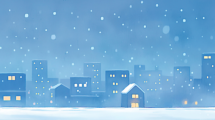 건축물 계절 컨셉 날씨 눈_날씨 건물 야간 그림 생태계 파일형식 도시 겨울 저녁 주택 풍경 빛 평화 차가움 따뜻함 하늘 눈송이 창문 조명 거리 자연 기온 풍경화 일러스트 국내일러스트 JPG