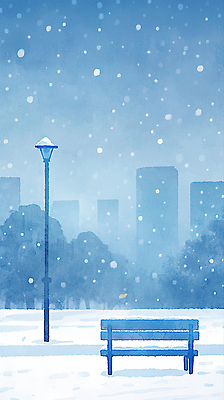 식물 계절 공공시설 컨셉 겨울 의자 눈_날씨 풍경 빌딩 생태계 파일형식 공원 벤치 가로등 도시 고층빌딩 눈송이 자연 평화 하늘 설원 겨울풍경 고요 조명 나무 일러스트 국내일러스트 JPG