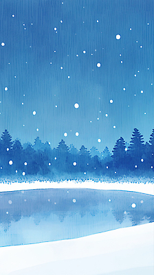 식물 계절 길 컨셉 눈_날씨 물 야간 생태계 파일형식 겨울 숲 호수 풍경 자연 평화 눈송이 수면 나무 숲길 고요 추위 청명 저녁 일러스트 국내일러스트 JPG