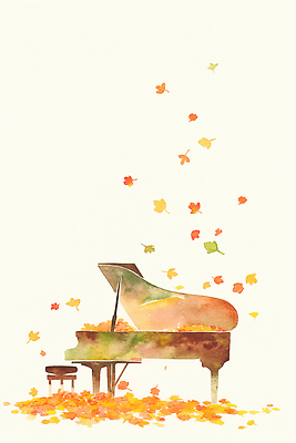 컨셉 잎 생각 문화예술 건반악기 생태계 파일형식 피아노 나뭇잎 음악 멜로디 감상 컬러 자연 예술 사색 창의력 차분 공감 뷰티풀 고요 풍경 색감 일러스트 국내일러스트 JPG