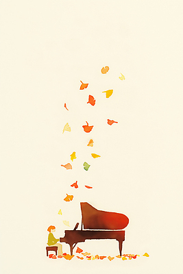 식물 음악 컬러 컨셉 잎 모션 문화예술 사람 감각 건반악기 파일형식 피아노 어린이 단풍 연주 노란색 주황색 흩날리기 편안함 분위기 감정 창조 예술 상상 놀이 창작 시간 일러스트 국내일러스트 JPG