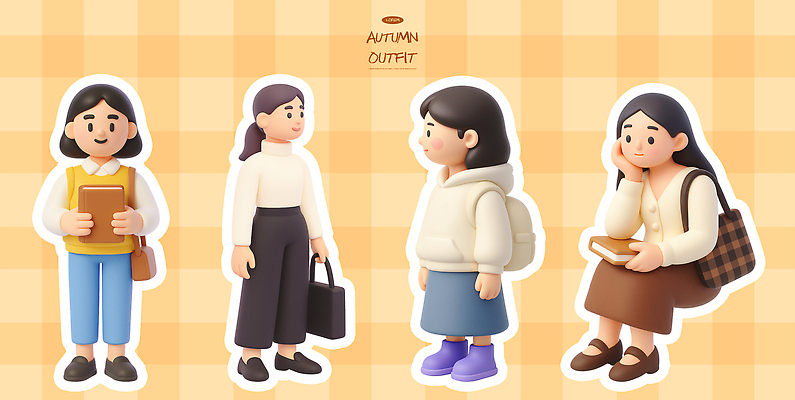 PSD 편집이미지 캐릭터 디자인 옷 패션 남자 가방 모션 소녀 일상 책 공책 모임 스타일 편집3D 잡화 여자 어린이 문구용품 사람 라이프 3D 파일형식