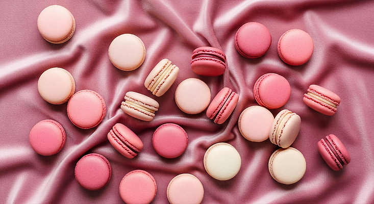 JPG 모양 편집이미지 분홍색 컬러 패턴 디저트 장식 파티 달콤 맛 질감 부드러움 마카롱 편리함 편집실사 음식 컨셉 무늬 이벤트 감각 CG 파일형식