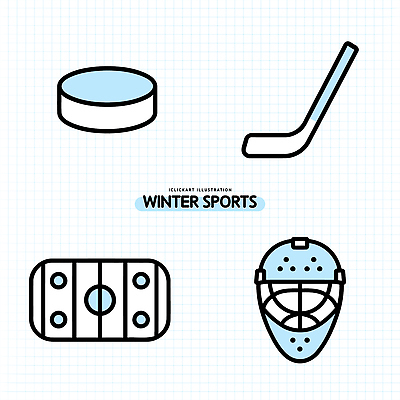 아이콘 계절 스포츠 겨울스포츠 건강 구기 보호장비 오브젝트 하키 파일형식 벡터 Puck 막대기 헬멧 골대 운동 아이템 그림 스포츠용품 경기 아이스하키 툴 겨울 2D아이콘 AI파일