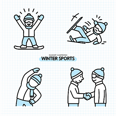 아이콘 계절 감정 관계 겨울스포츠 건강 예절 보드_스포츠 파일형식 벡터 겨울 스포츠 스노우보드 친구 인사 모션 운동 즐거움 야외 장비 스키 상호작용 경사 2D아이콘 AI파일