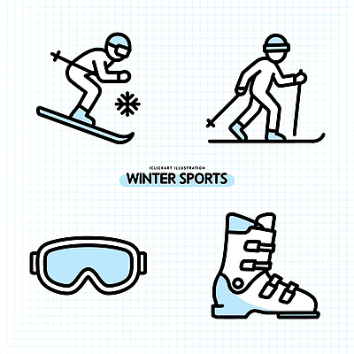 아이콘 옷 계절 감정 스포츠 겨울스포츠 부츠 건강 보드_스포츠 파일형식 벡터 스키 스노우보드 운동 야외활동 겨울 운동복 스키부츠 고글 산 즐거움 도전 2D아이콘 AI파일