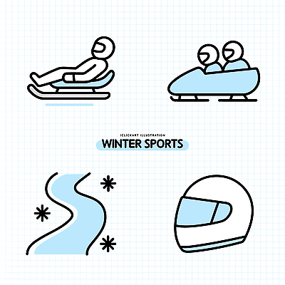 아이콘 계절 감정 다수 사람 파일형식 벡터 겨울 스포츠 썰매 여러명 모션 즐거움 풍경 연습 속도 협력 라이딩 도전 야외 2D아이콘 AI파일