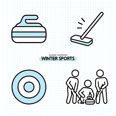 자연요소 아이콘 계절 스포츠 컨셉 겨울스포츠 건강 미술 파일형식 벡터 컬링 운동선수 협력 경기 도구 목표 운동 얼음 연습 승부 겨울 스케치 2D아이콘 AI파일