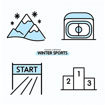 아이콘 계절 감정 스포츠 컨셉 겨울스포츠 눈_날씨 보드_스포츠 출발 파일형식 벡터 산 아이스링크 출발선 시상대 스키 스노우보드 겨울 모션 경기 눈꽃 아이디어 즐거움 2D아이콘 AI파일