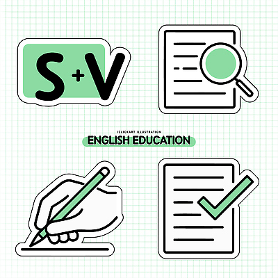 아이콘 문자 교육 확인 교육용품 파일형식 벡터 영어 학습 자료 기록 학습도구 학생 이해 그림 체크표시 2D아이콘 AI파일