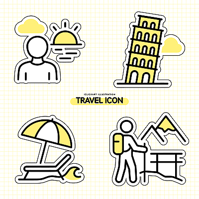 아이콘 건축물 바다 여행 모션 자연 휴식 산 수영장 사람 해변 일몰 등산 도전 2D아이콘 AI파일 건축 컨셉 노을 트래킹 생태계 파일형식 벡터