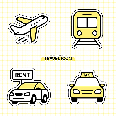 아이콘 디자인 교통수단 여행 교통 이동 대중교통 비행기 취미 기차 공항 택시 여행준비 렌트카 2D아이콘 AI파일 육상교통 컨셉 항공교통 교통시설 승용차 자동차 준비 파일형식 벡터 공유경제