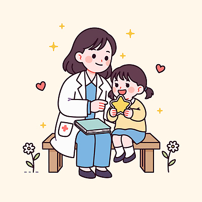 꽃 행복 어린이 지도 일러스트 놀이 디저트 친절 건강 병원 사랑 미소 치료 우정 의사 하트 소통 국내일러스트 AI파일 모양 식물 감정 음식 컨셉 의학 표정 사람 친구 의료진 파일형식 벡터