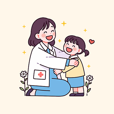 행복 어린이 일러스트 가족 포옹 엄마 따뜻함 건강 병원 사랑 미소 웃음 치료 친구 의사 아기 아빠 국내일러스트 AI파일 감정 의학 관계 안기 표정 사람 의료진 파일형식 벡터
