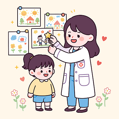 교육 행복 어린이 스티커 일러스트 가족 모션 놀이 대화 사랑 미소 학습 우정 의사 성장 그림 격려 순간 진료실 창의력 국내일러스트 AI파일 감정 관계 표정 병원 말하기 사람 친구 진료 의료진 파일형식 벡터